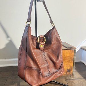 Frye Leather Ring Tote cognac